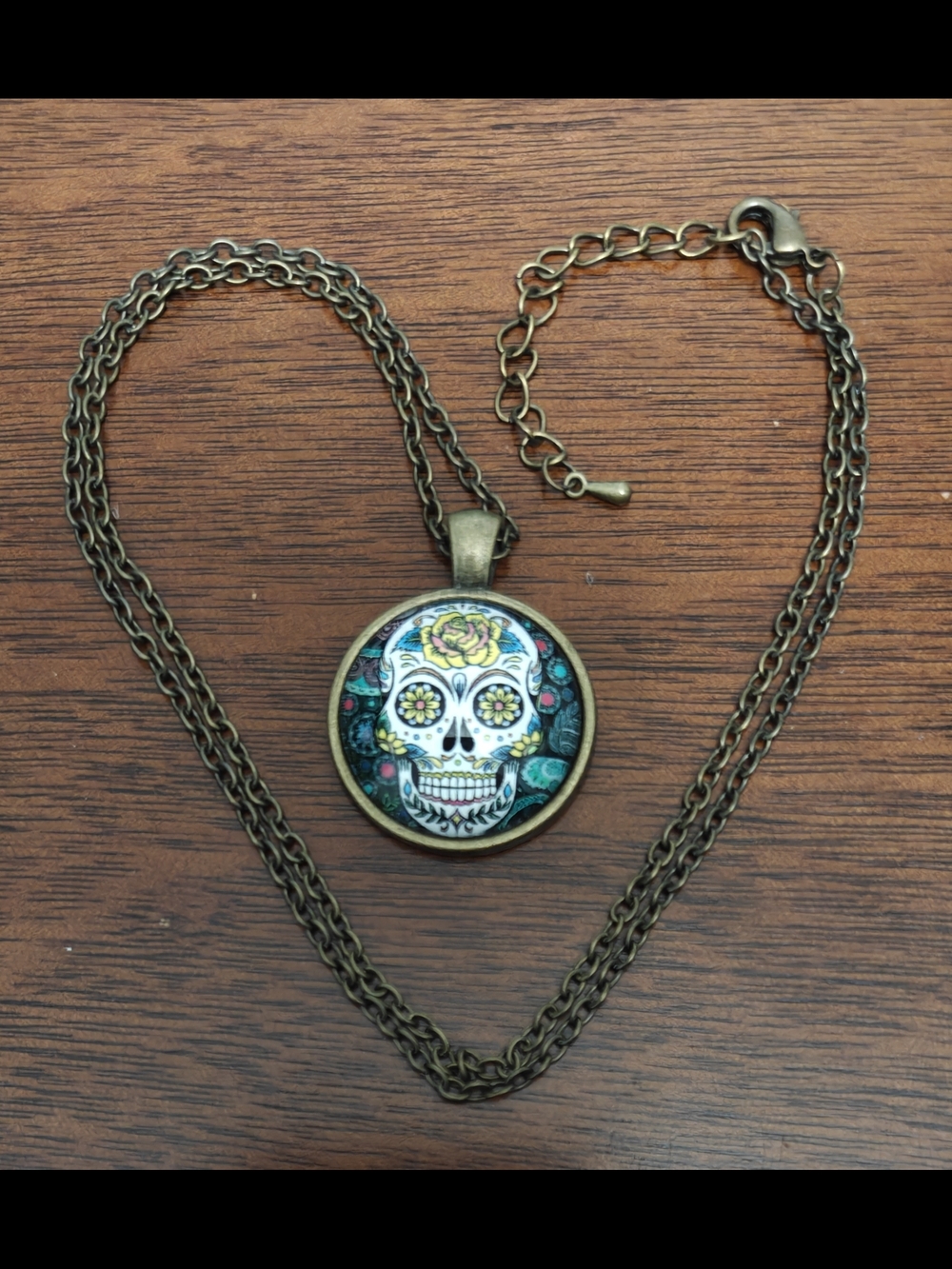 Dia de los Muertos Style Skull Necklace NWOT